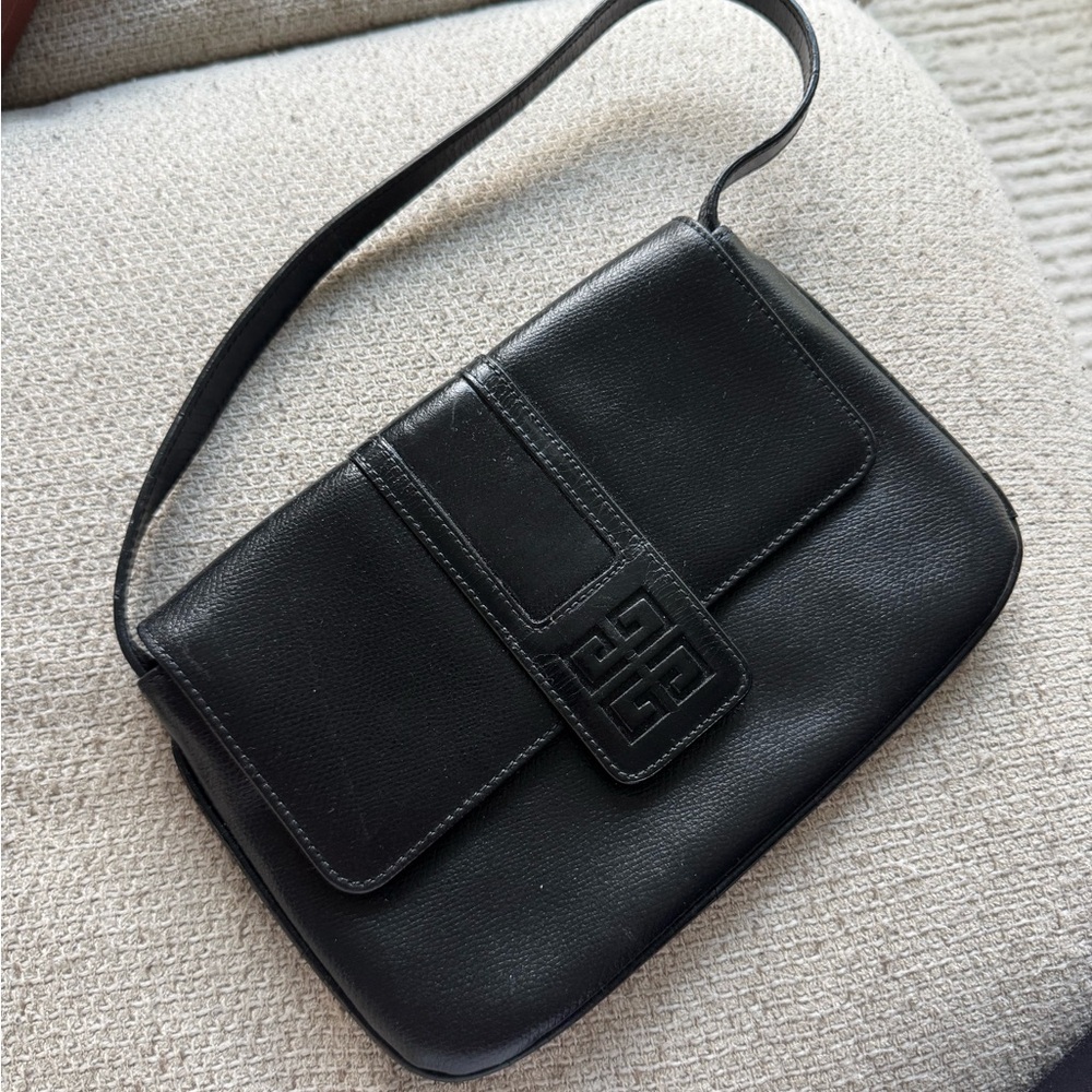 Givenchy Vintage Black Leather Shoulder Bag